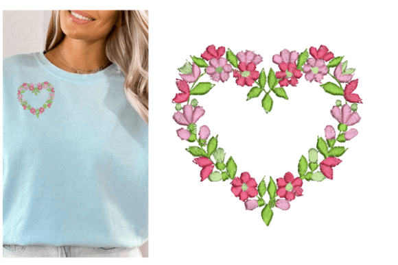 Floral Heart: A Whimsical Embroidery Design Worth Adding to Your Small Shop